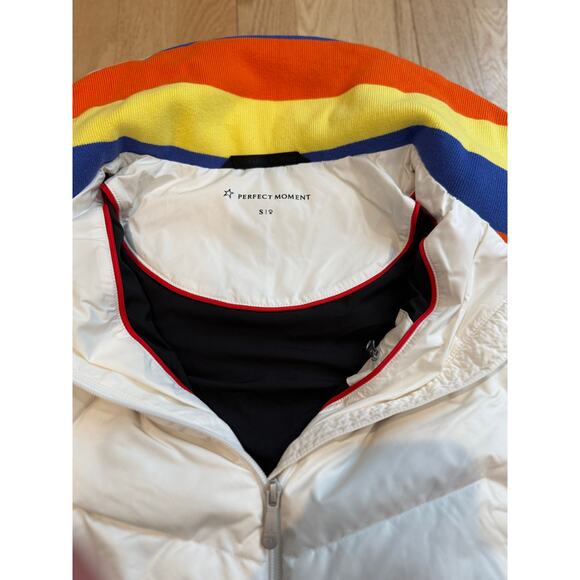 (S) $580 NWT‎ Perfect Moment Performance Ski Après Duvet Down Jacket Snow White - Picture 11 of 12
